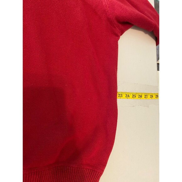 Eddie Bauer Mens Red Cotton Quarter-Zip Pullover Sweater XL - Picture 8 of 10